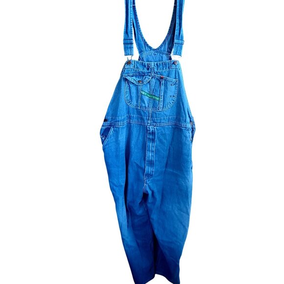 52x30 Vintage Key Imperial Denim Overalls Made In Mexico 100% Cotton Distress - Picture 2 of 6
